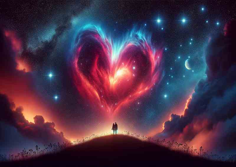 Starlit Heart Nebula Sky beautifully illuminated | Metal Poster