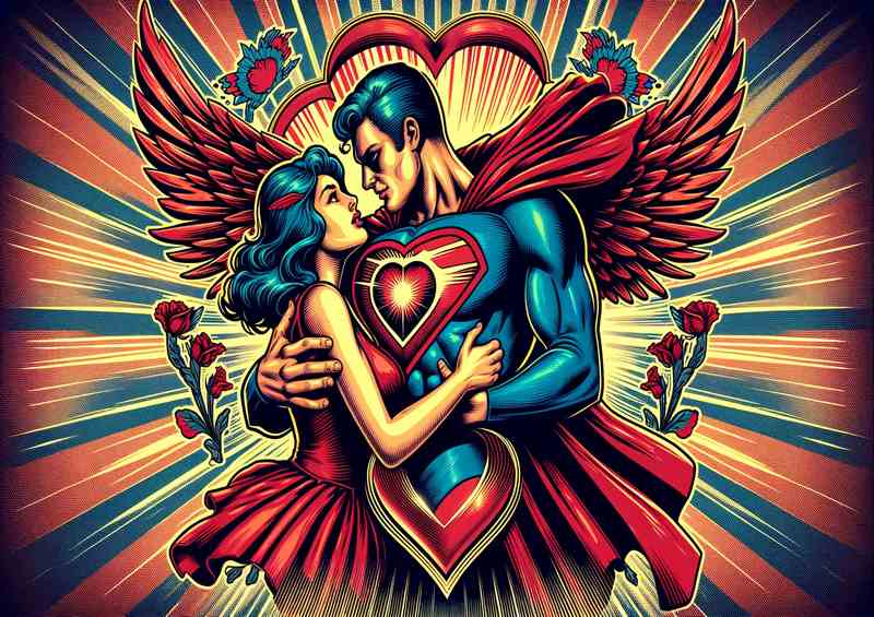 Superhero Romance Poster