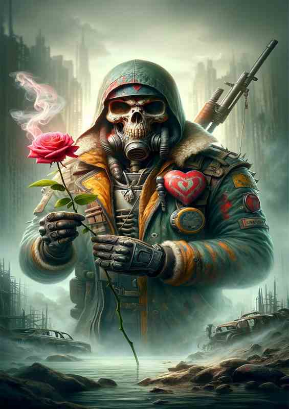 Apoc. Romantic Skull Warrior Art | Metal Poster