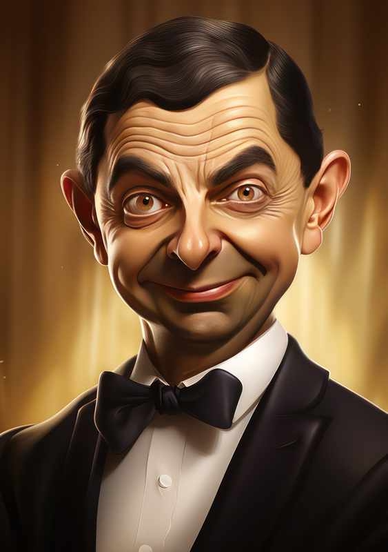 Caricature of Mr Beans Face | Metal Poster
