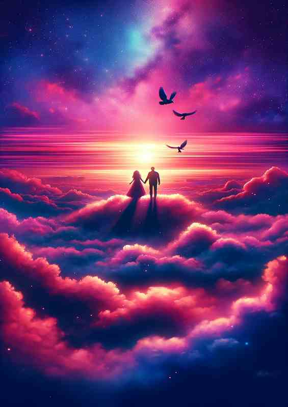 Love Clouds Sunset Dream Metal Poster