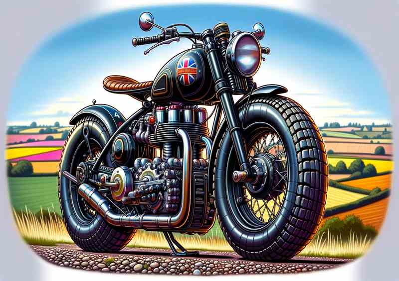 Cartoon Ariel Square 4 MK2 Motorcycle Art | Metal Poster