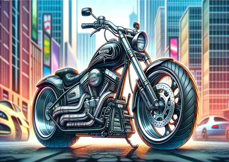 Cartoon Keeway Cruiser 250 Motorcycle Art | Metal Poster