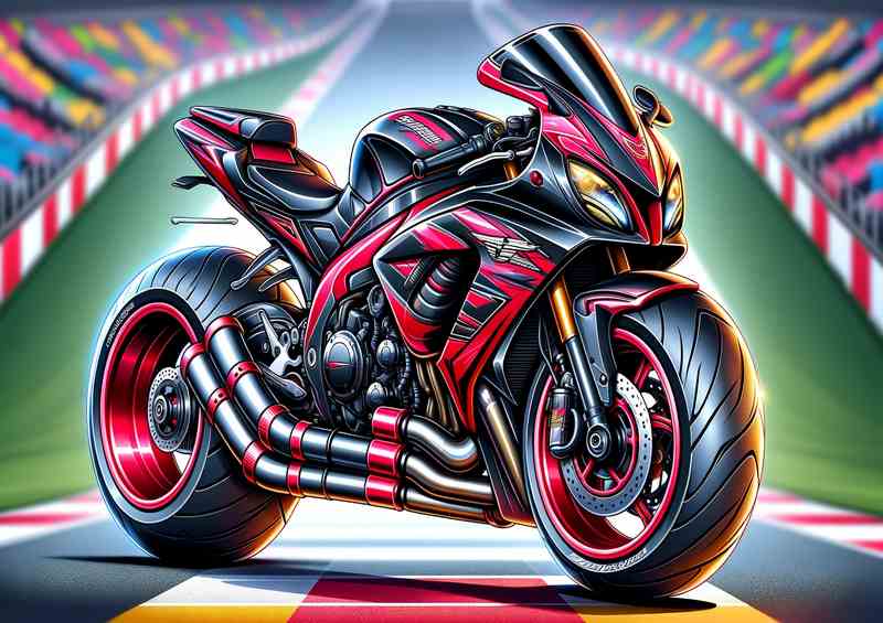 Cartoon Suzuki TL1000S Motorcycle Art | Metal Poster