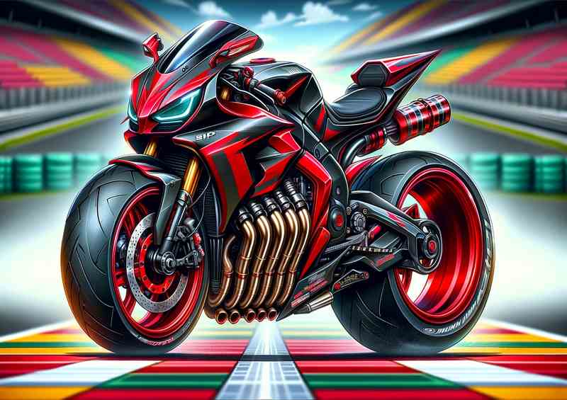 Cool Cartoon Honda SP1 SP2 Motorcycle Art | Metal Poster