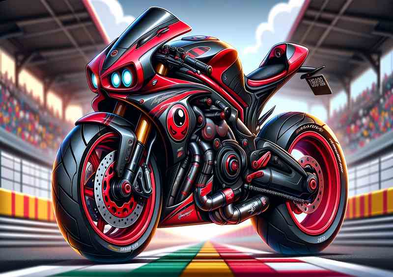 Cool Cartoon Moto Morini 350 Sport Motorcycle Art | Metal Poster