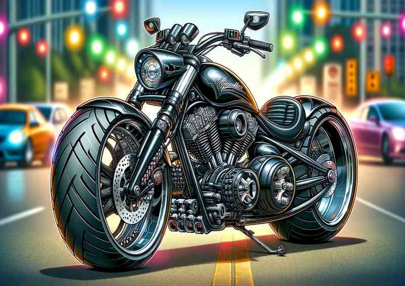 Cool Cartoon Suzuki Marauder Motorcycle Art | Metal Poster