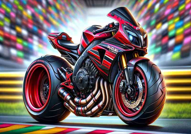 Cool Cartoon Suzuki TL1000S Motorcycle Art | Metal Poster