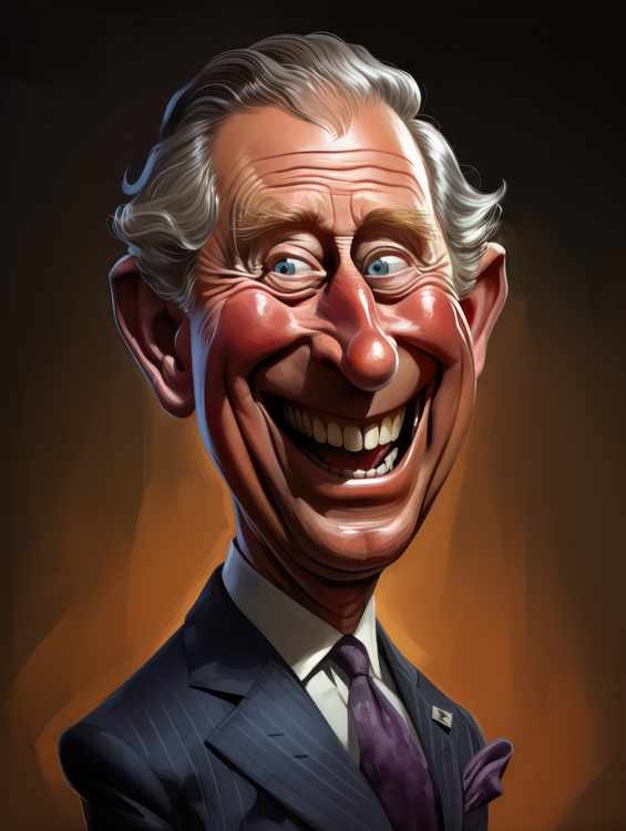 Caricature of prince Charles future king | Metal Poster