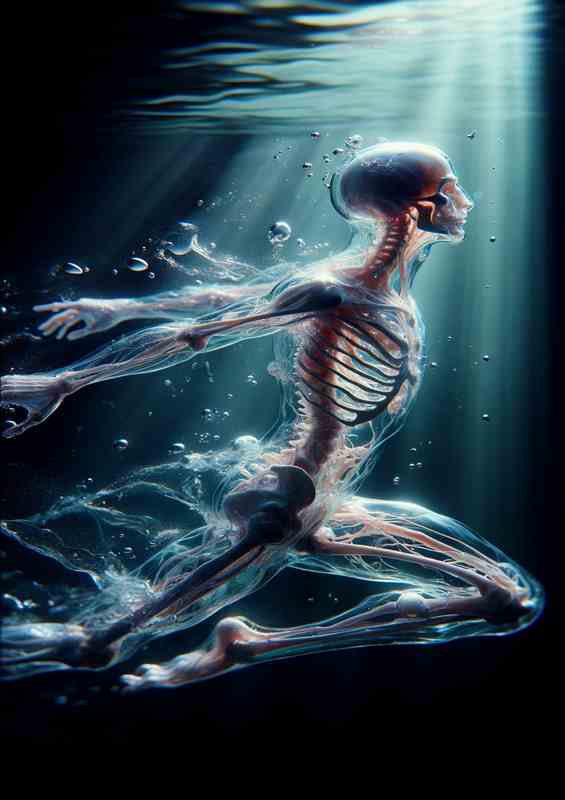 Anatomy Aqua Humanoid | Metal Poster