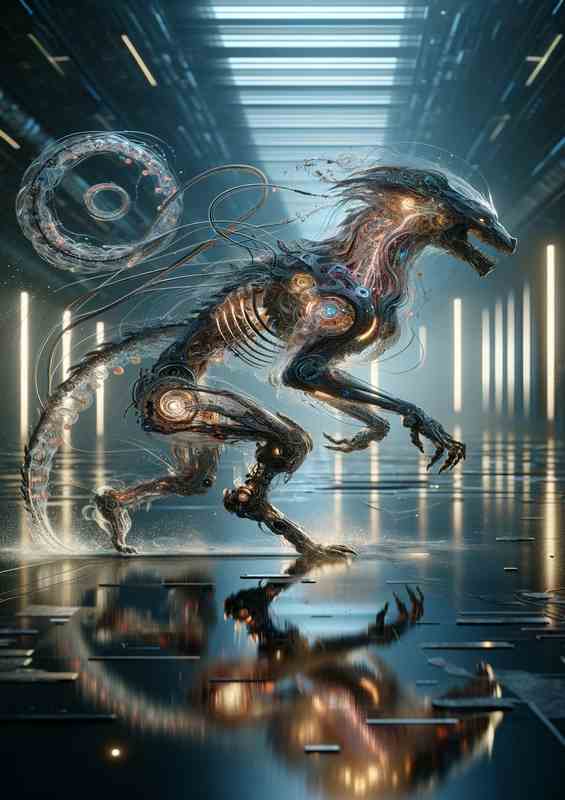 biomechanical creature with intricate designs | Metal Poster