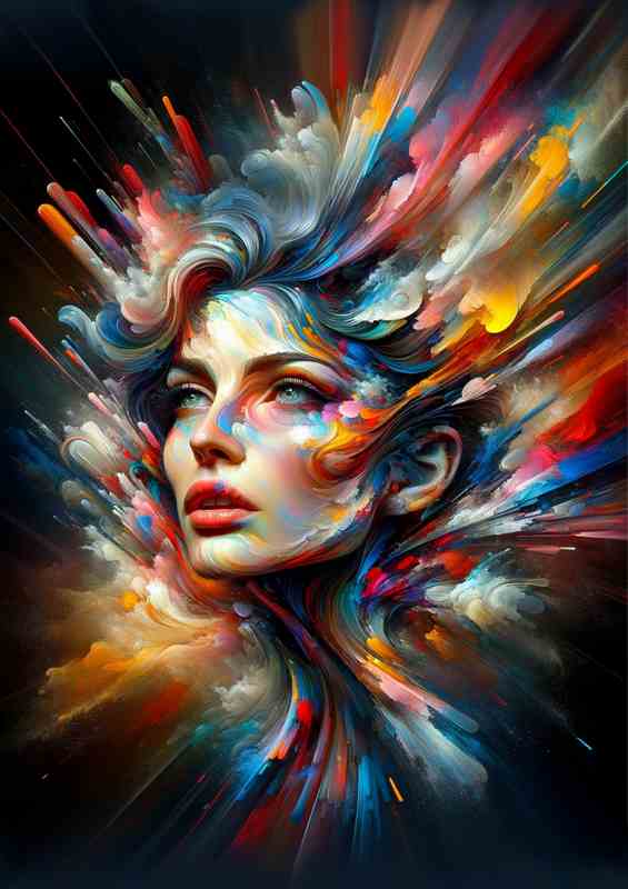Abstract Euphoria Dynamic Artistic Woman | Metal Poster