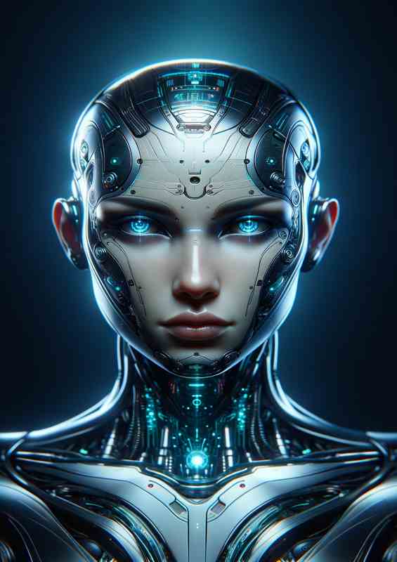 Cyborg Advanced Humanoid Robot An ultra realistic | Metal Poster