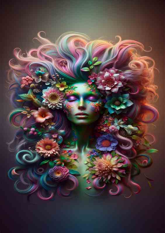 Elegance Floral Fantasy Art | Metal Poster