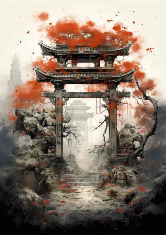 Dreamy Doorways Japans Shinto in Ink and Color | Metal Poster