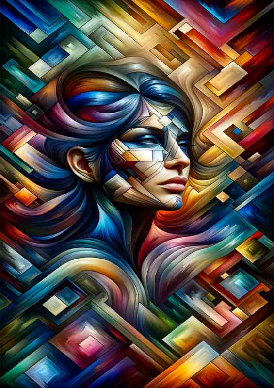 Geometric Dream Abstract Female | Metal Poster