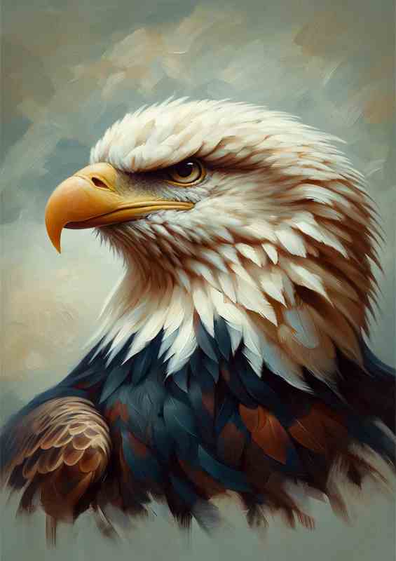 Eagle Head regal painted style | Metal Poster