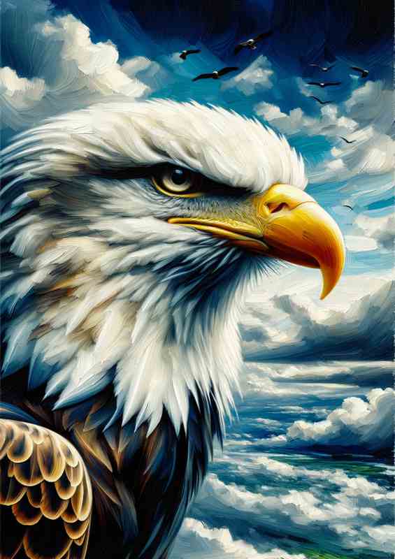 Majestic Eagle in Sky head of a majestic eagle | Metal Poster