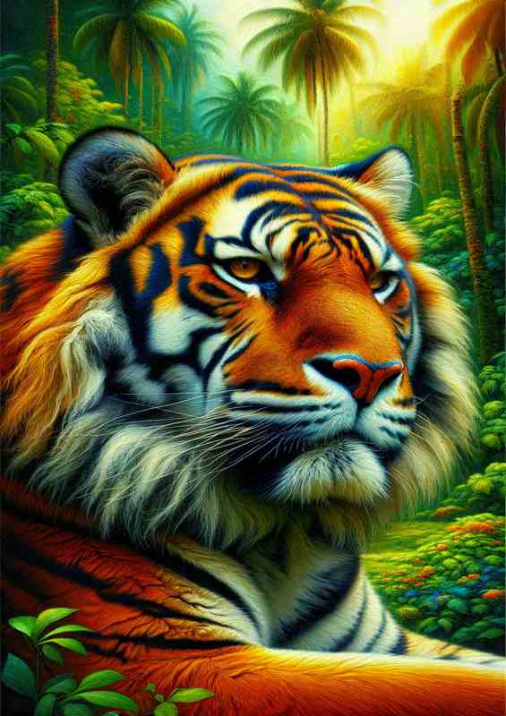 Majestic Tiger in Tropical Wilderness | Metal Poster