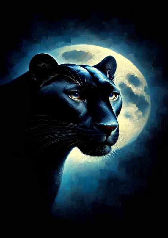 Panther in Moonlight sleek | Metal Poster