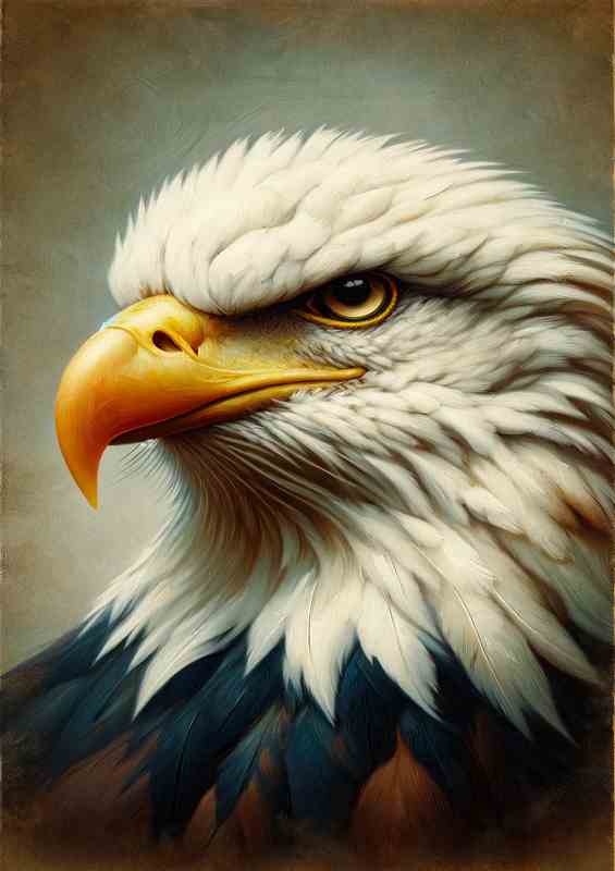 Regal Eagle Head painted style | Metal Poster