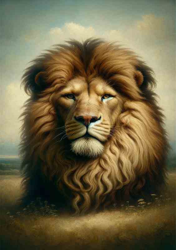 Regal Lion Kings head | Metal Poster