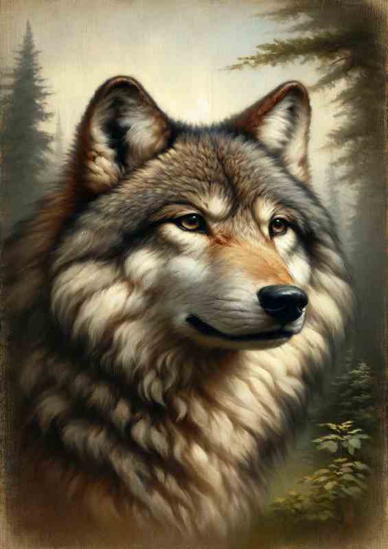 Serene Wolf Wisdom head | Metal Poster