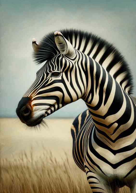 Splendid Zebra Stripes full head | Metal Poster