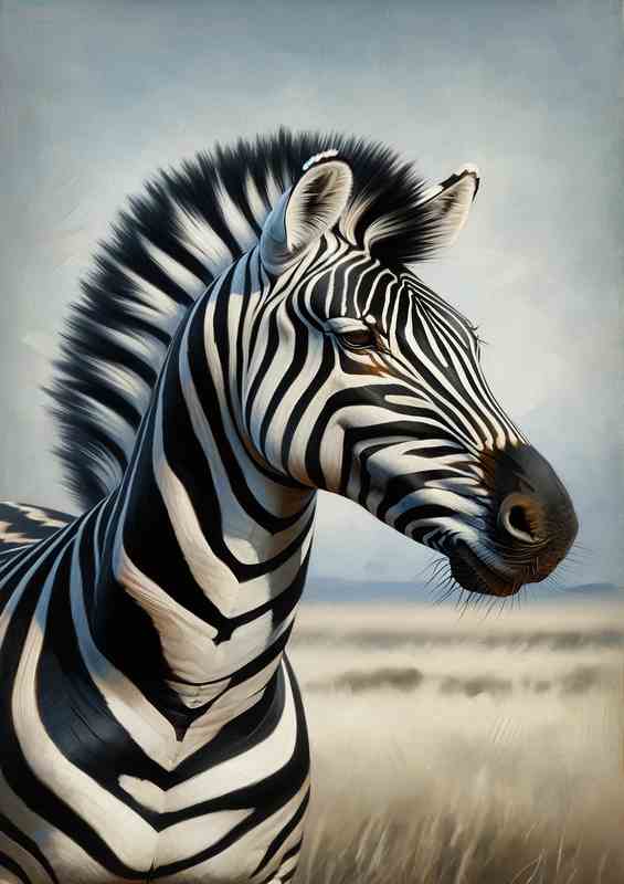Zebra Stripes head of a splendid zebra | Metal Poster