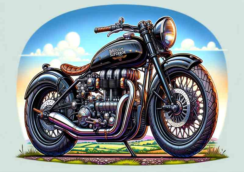 Cartoon Brough Superior SS100 | Metal Poster
