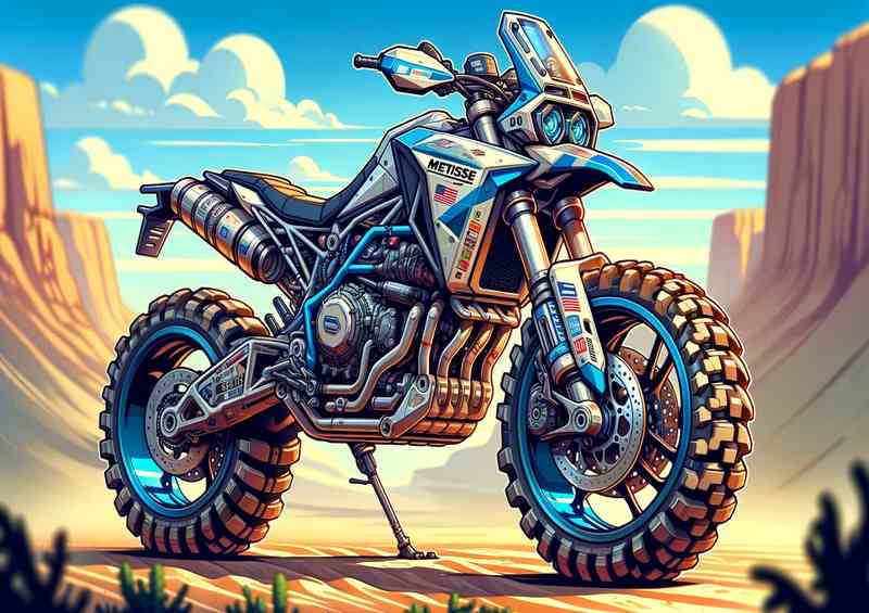 Cool Cartoon Metisse Motorcycle Art Metal Poster