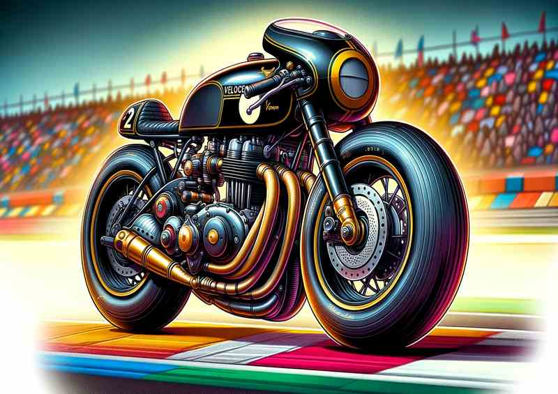 Cool Cartoon Velocette Venom Motorcycle Art (Metal Poster)