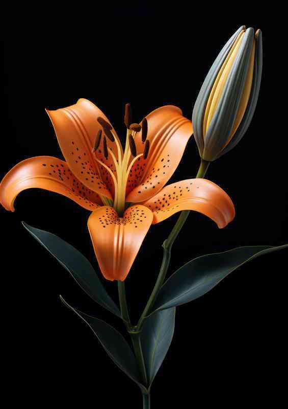 A Snigle orange lilly | Metal Poster
