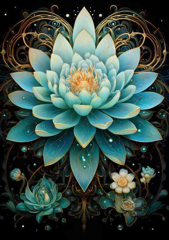 nice blue flower in full bloom | Metal Poster