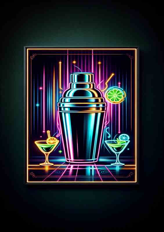 A stylish cocktail shaker perfect for a home bar | Metal Poster