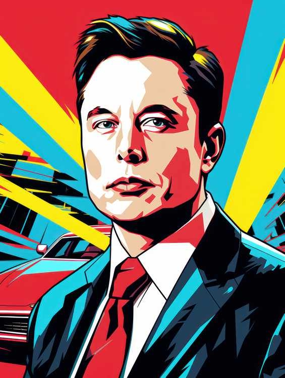 Elon musk pop art | Metal Poster