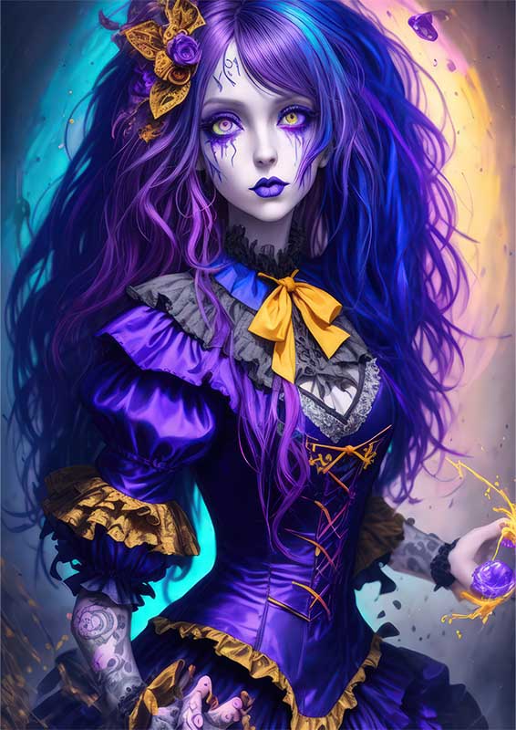 Goth girl fantasy art | Metal Poster