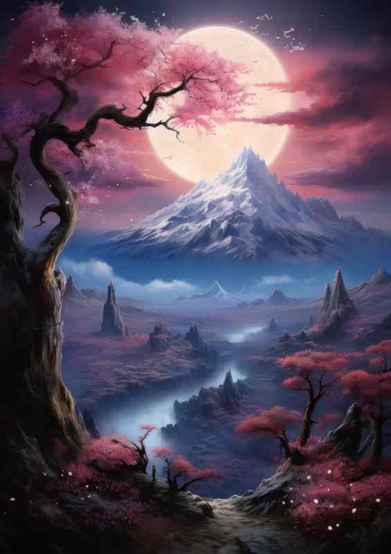 Blooming Peaks A Journey Through Japans Mountains | Metal Poster