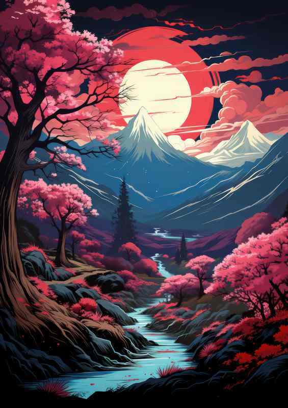 Blooms Breezes and Brooks Exploring Japanese Nature | Metal Poster