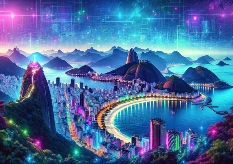 Panoramic Rio de Janeiro Skyline | Metal Poster
