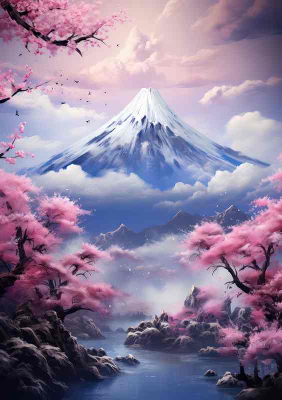 Discover the Blossoming Peaks of Japan | Metal Poster