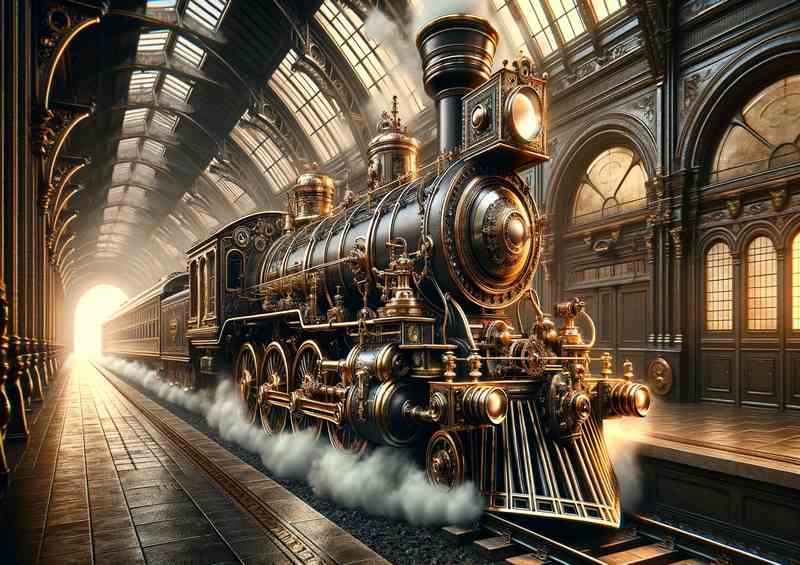 Elegance Steampunk Locomotive Design | Metal Poster