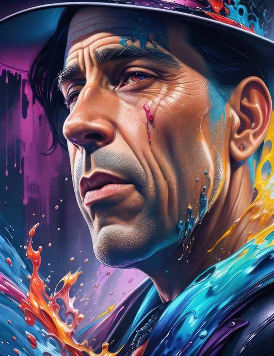 Humphrey Bogart with colour splash | Metal Poster