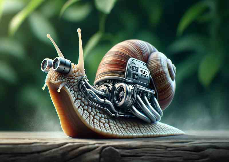 Turbocharged Snail Showcases Speed Power | Metal Poster