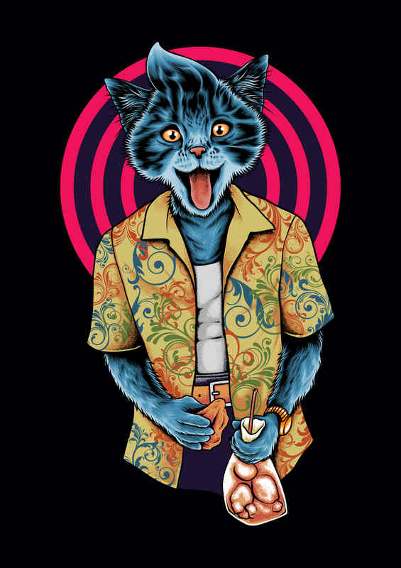 Ventura Cat Detective Metal Poster