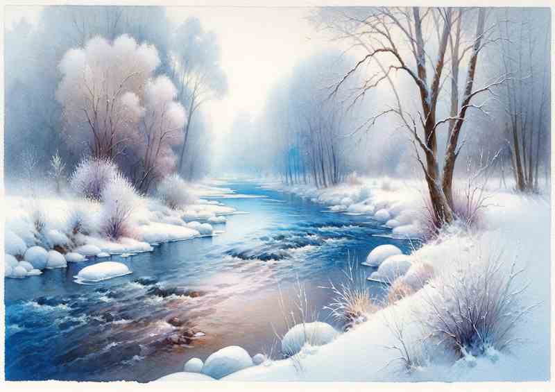 Frosty Elegance A Snowy River Style | Metal Poster