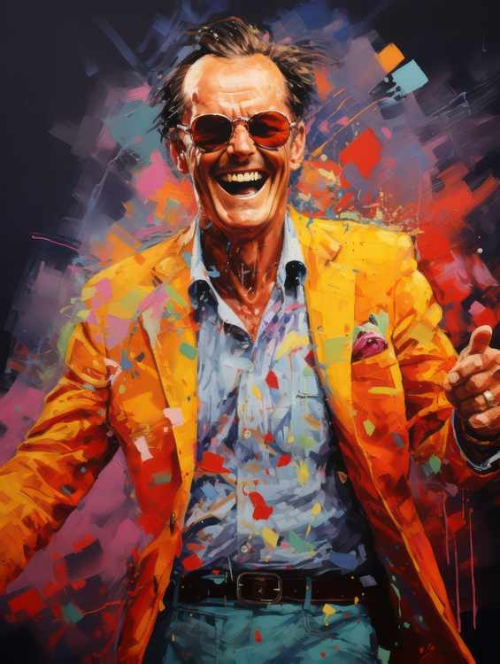 Jack Nicholson Very colourful | Metal Poster