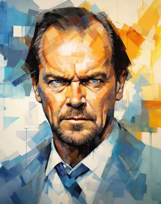 Jack Nicholson painted style | Metal Poster