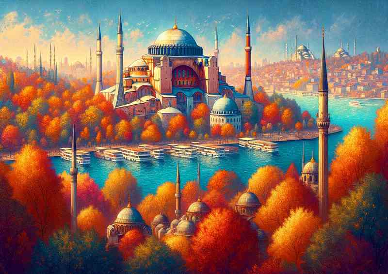 Autumn afternoon in Istanbul Turkey | Metal Poster