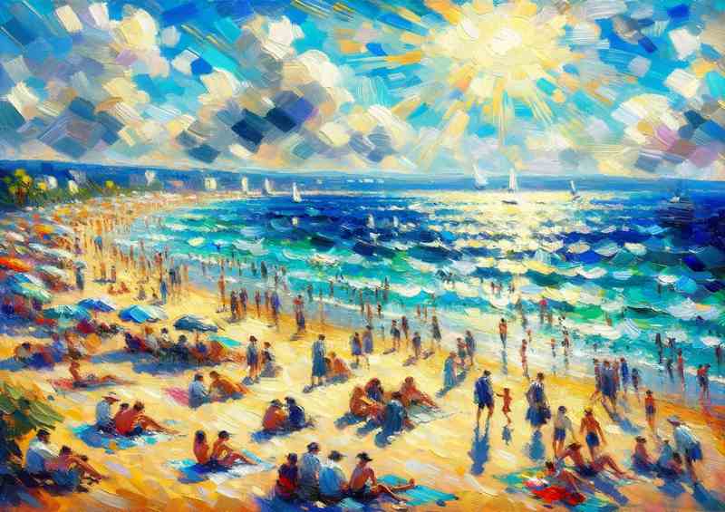 Summers Radiance A Beach Scene in | Metal Poster